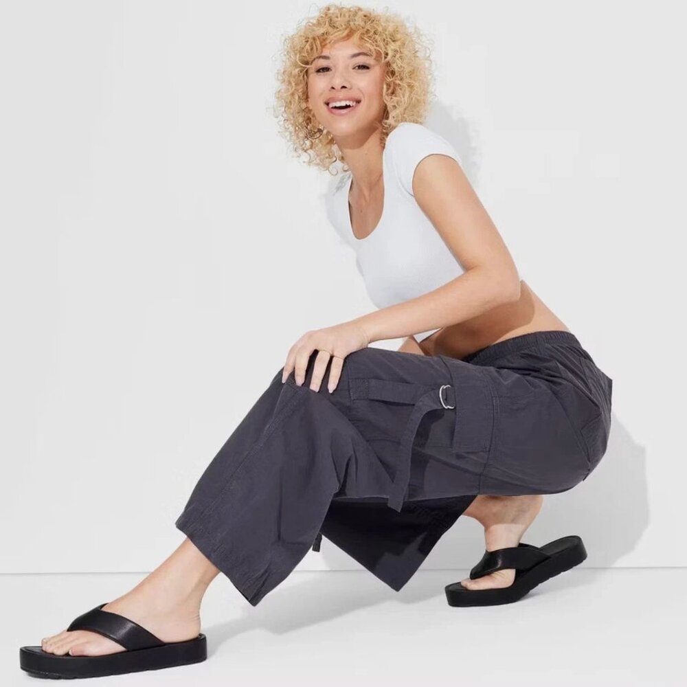 Mid Rise Cargo Pants